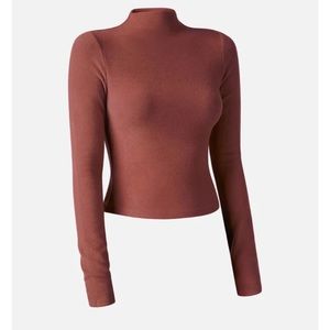 OGL Eco-Mousse® Thermal Brushed Mock Neck Crop Top